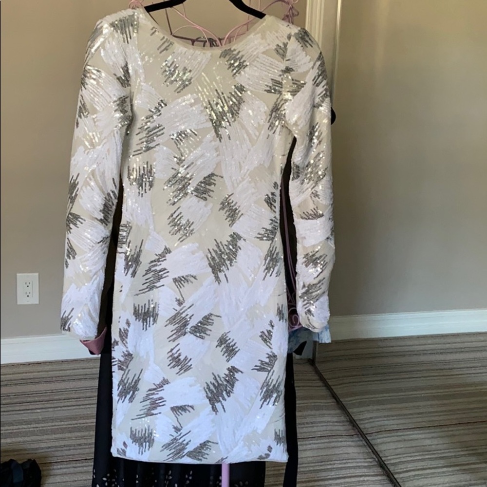 Dress with white and silver sequins